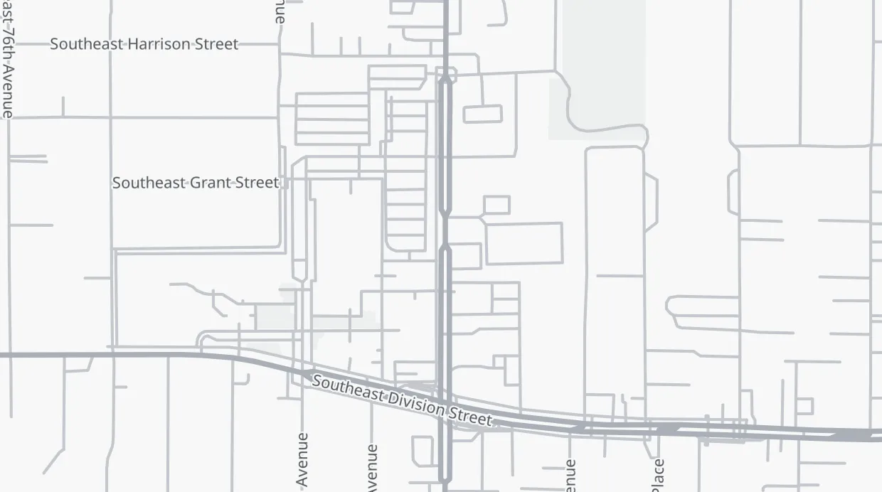A map of the streets around 2305 SE 82nd Ave