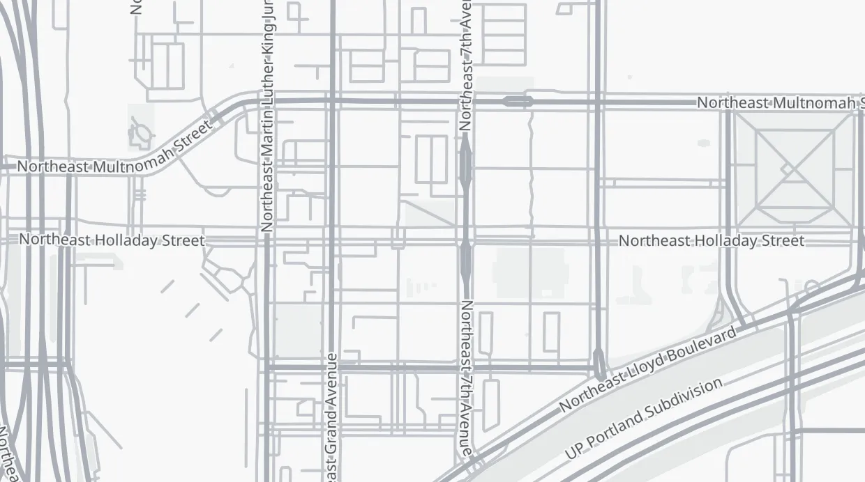 A map of the streets around 650 NE Holladay St