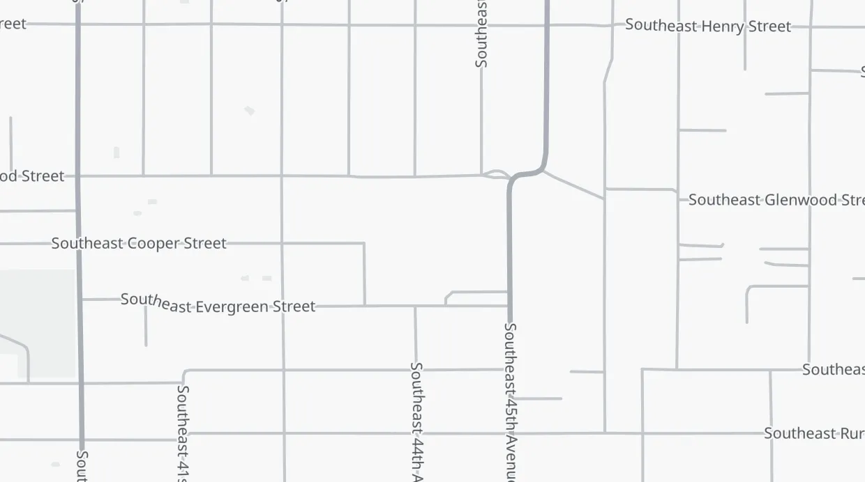 A map of the streets around Lewis Elementary School