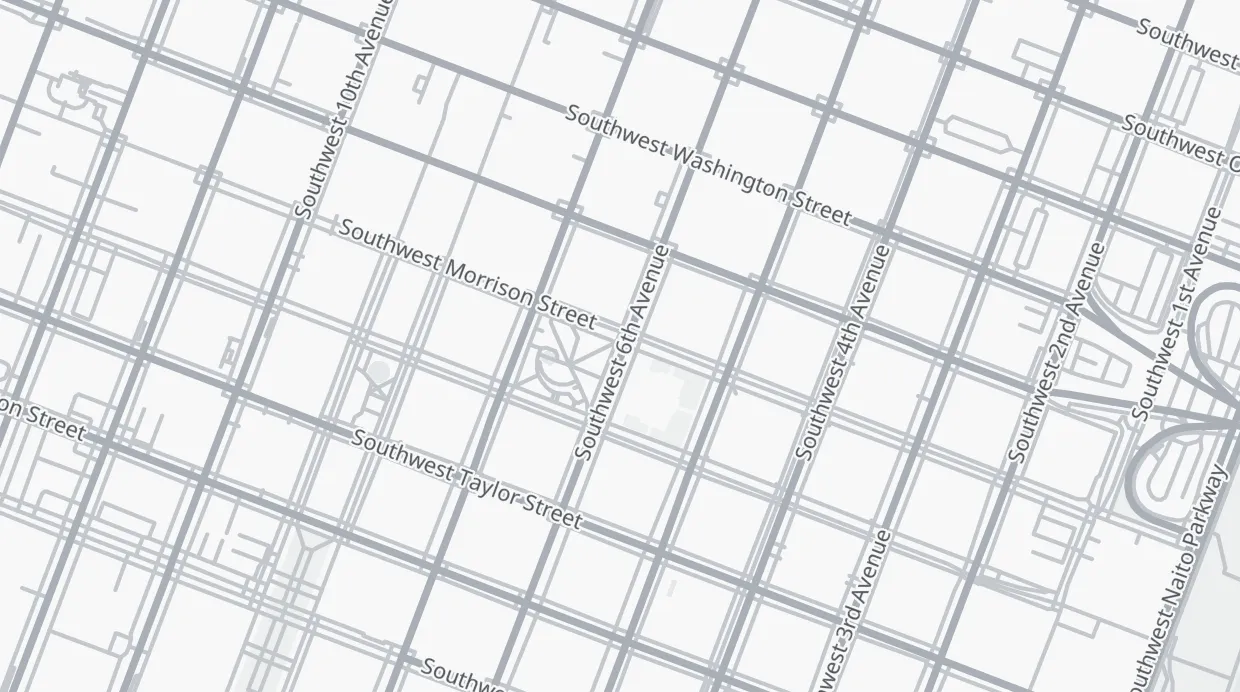 A map of the streets around 701 SW 6th Ave