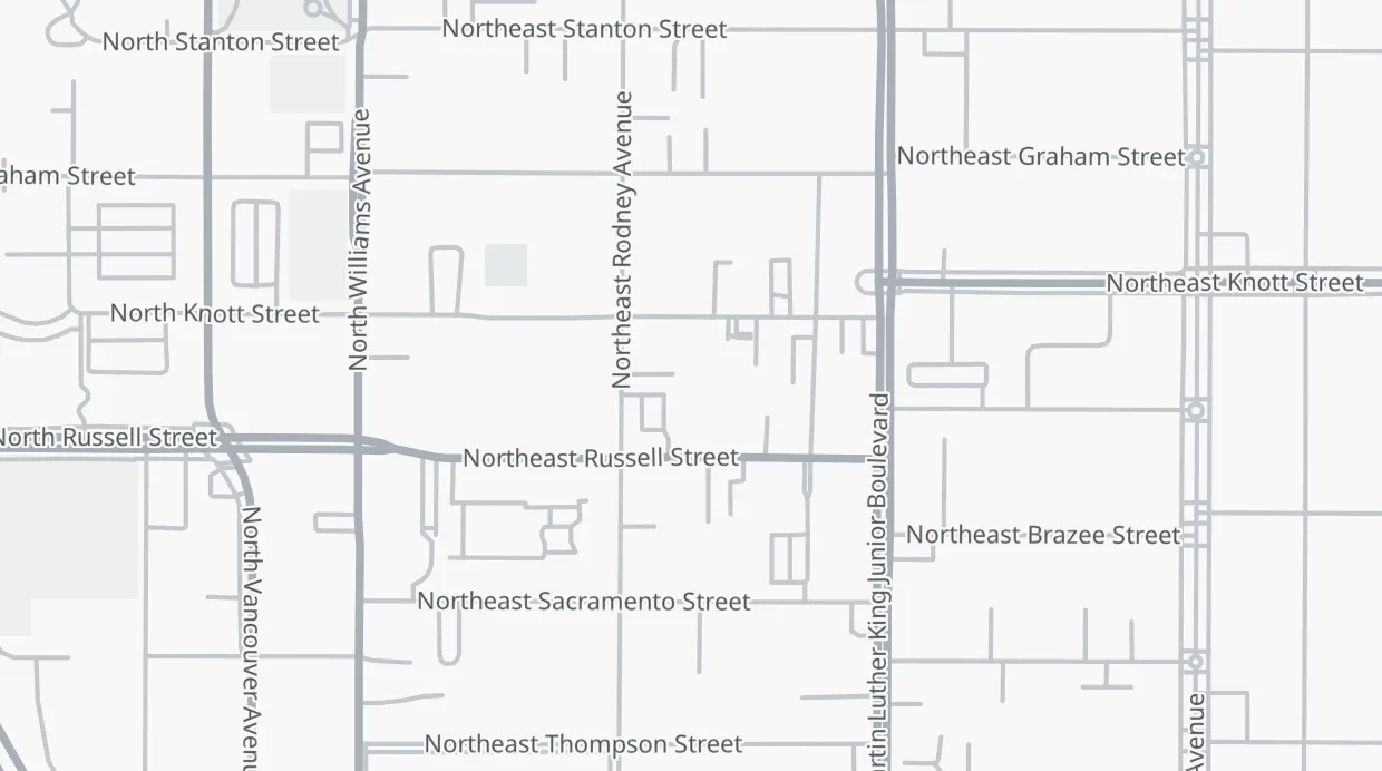 A map of the streets around Albina Library