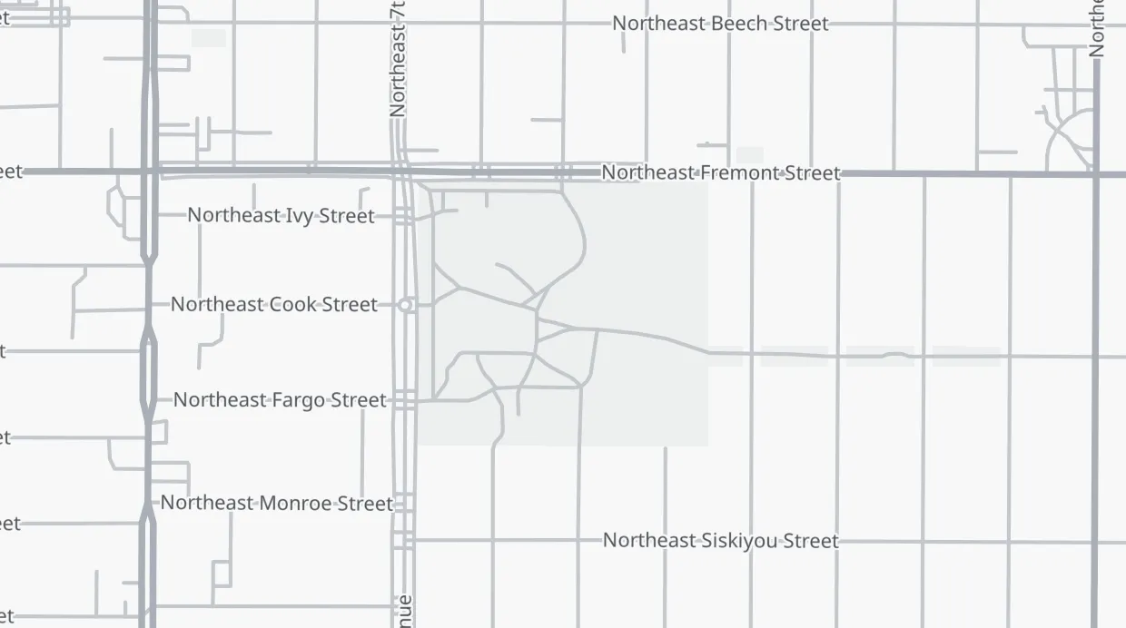 A map of the streets around Irving Park