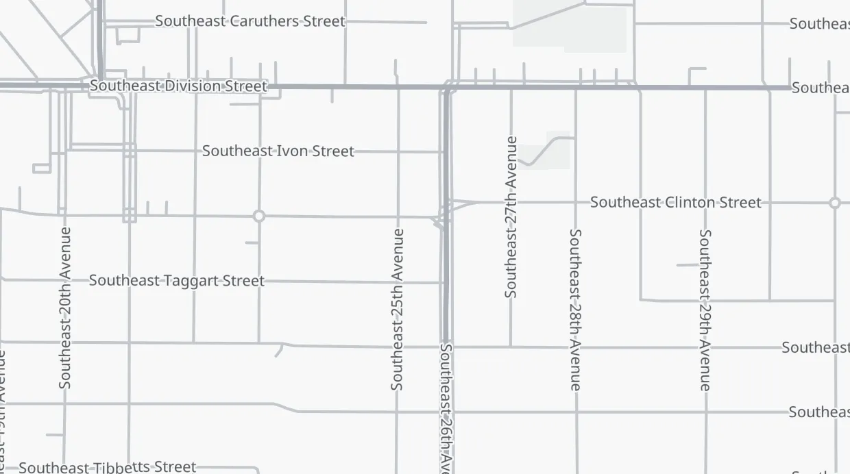 A map of the streets around Clinton Street Theater