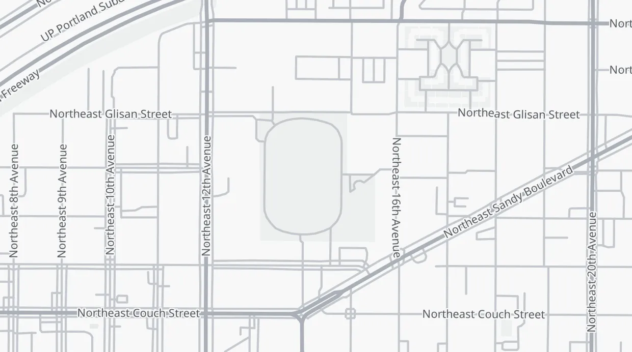 A map of the streets around Buckman Field