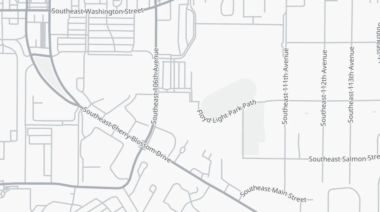 A map of the streets around East Portland Community Center