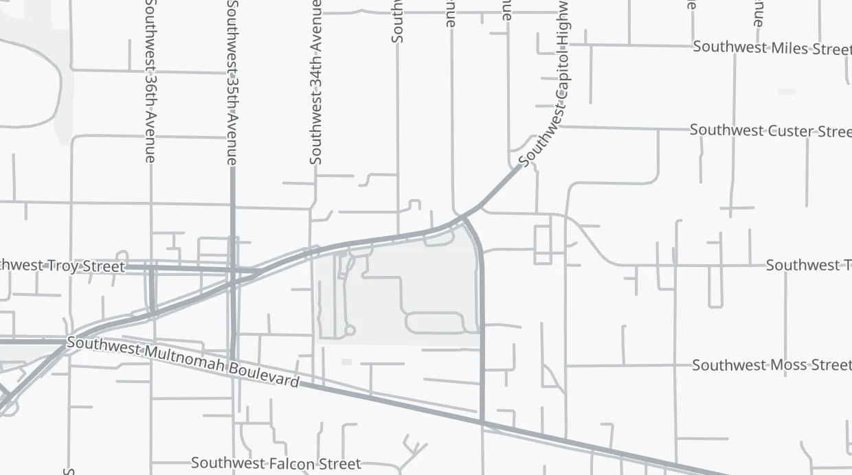 A map of the streets around 7688 SW Capitol Hwy