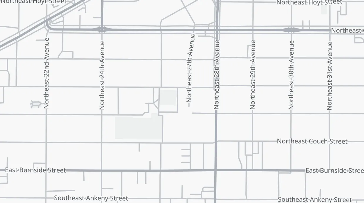 A map of the streets around Everett Community Garden