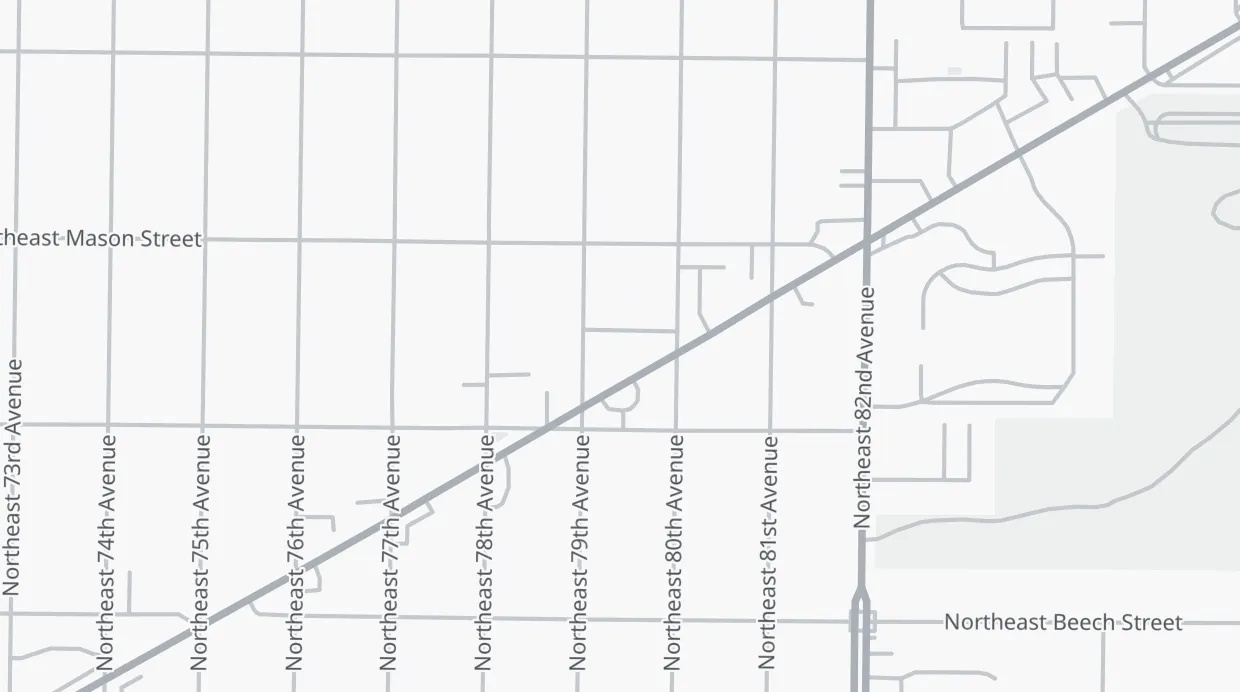 A map of the streets around Gregory Heights Library