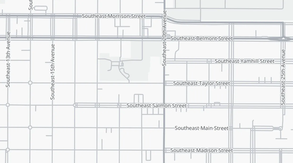 A map of the streets around 1925 SE Taylor St