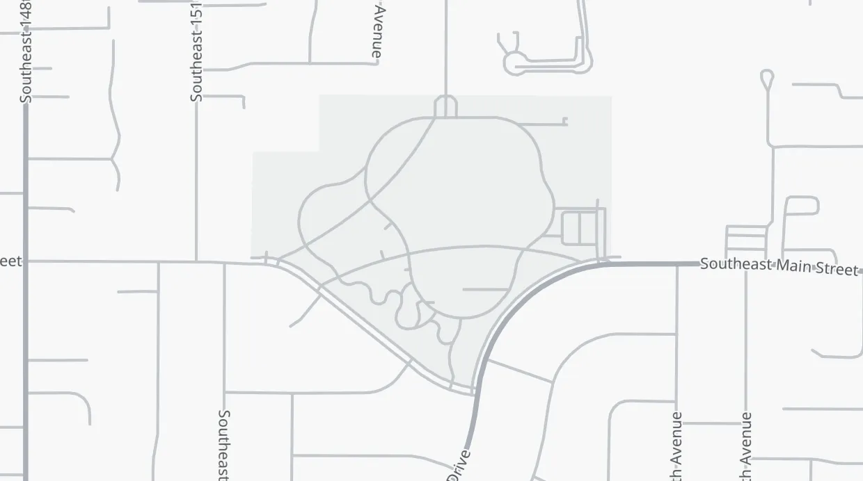 A map of the streets around Parklane Park