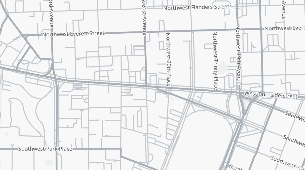 A map of the streets around 2079 W Burnside St
