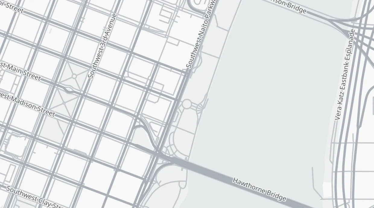 A map of the streets around Salmon Street Springs