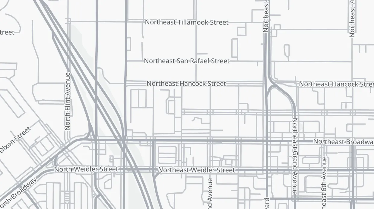A map of the streets around Bike Farm