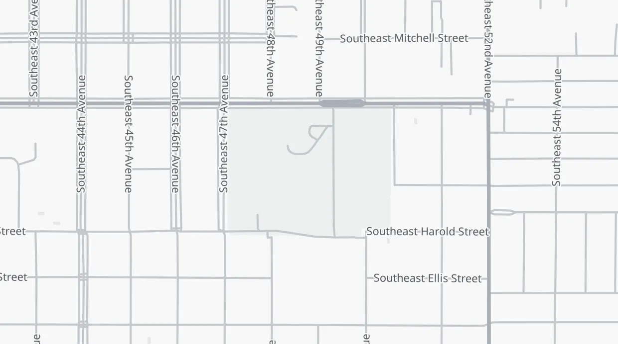 A map of the streets around Woodstock Park