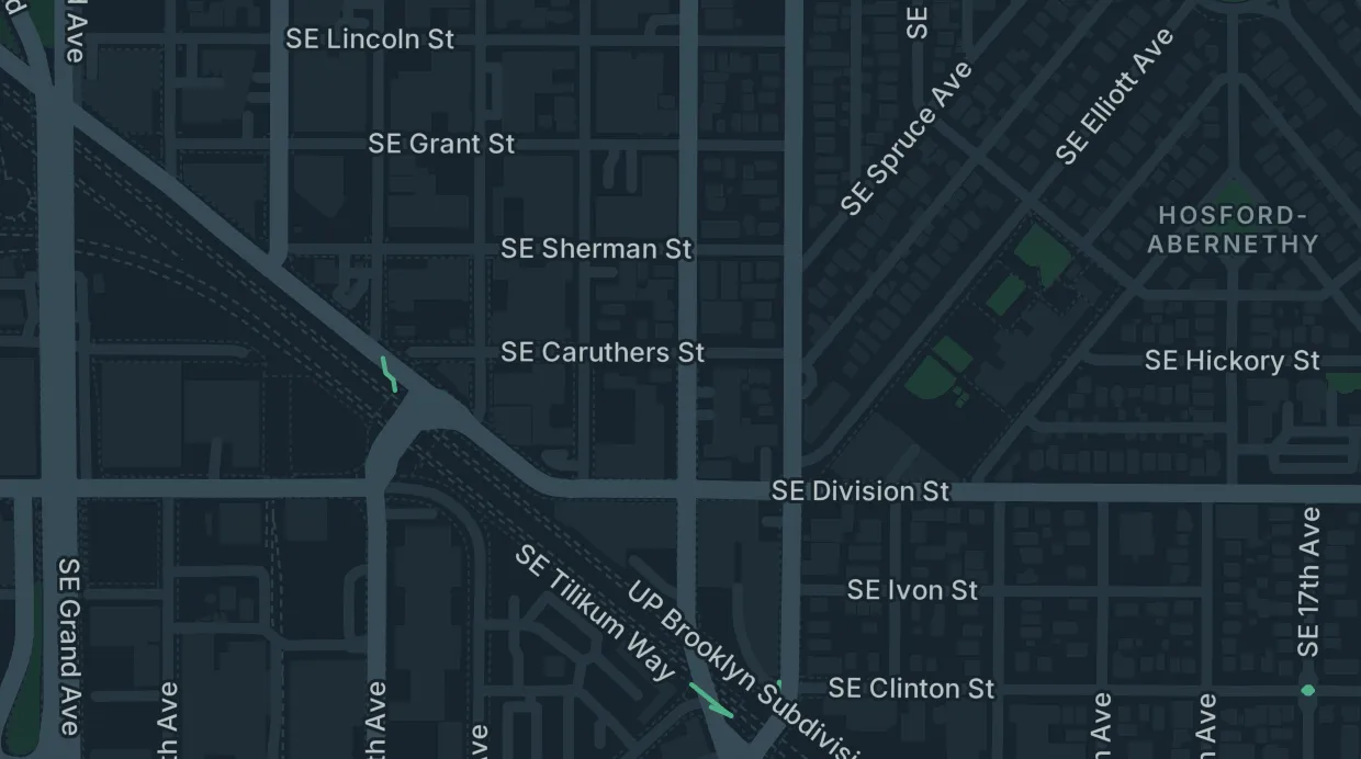 A map of the streets around 2415 SE 11th Ave