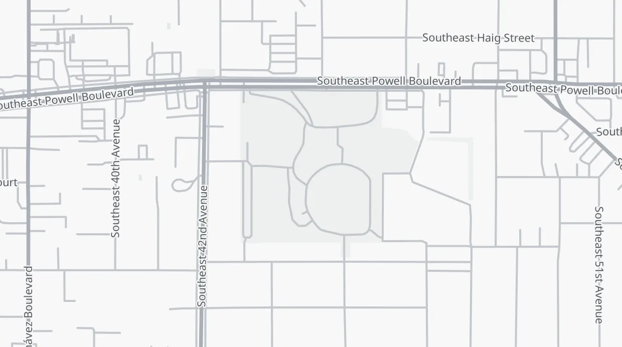 A map of the streets around Creston Park