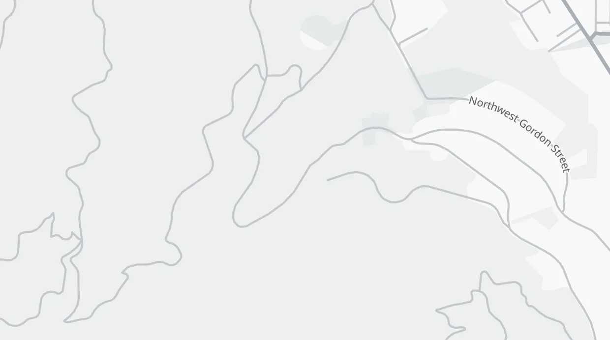 A map of the streets around 4099 NW Thurman St