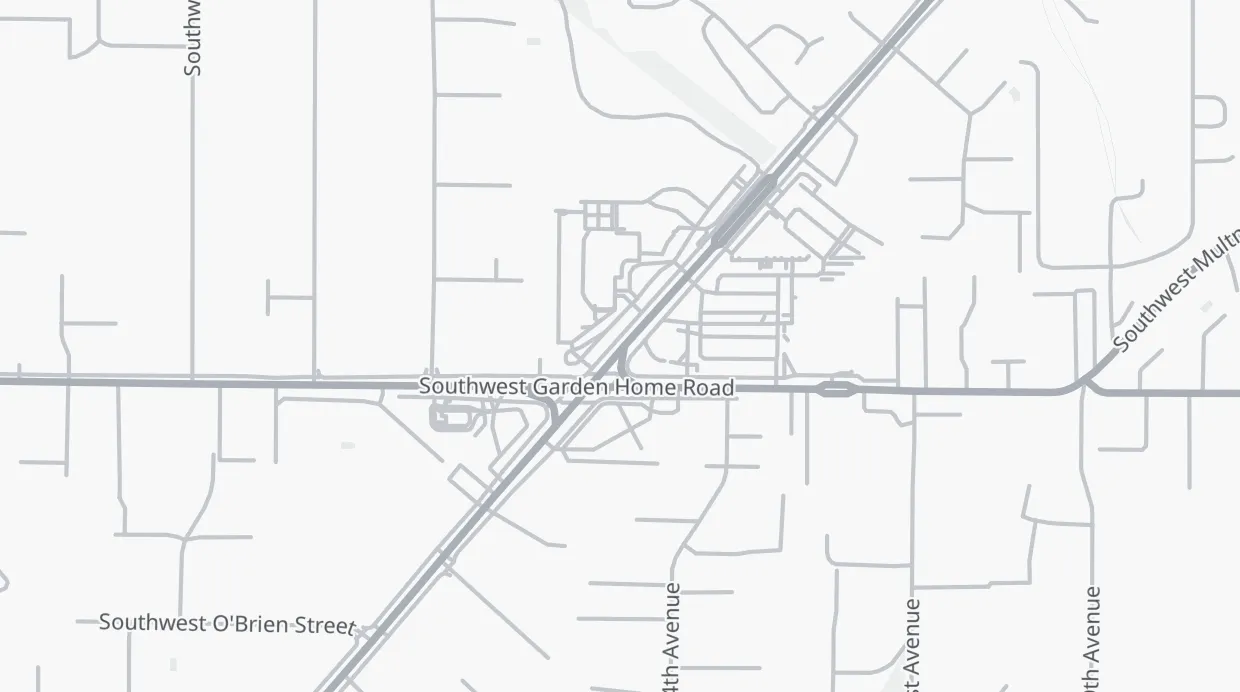A map of the streets around 7475 SW Oleson Rd