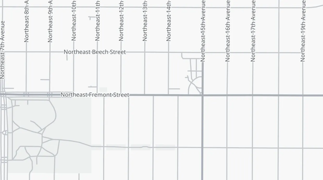A map of the streets around Rose City Book Pub