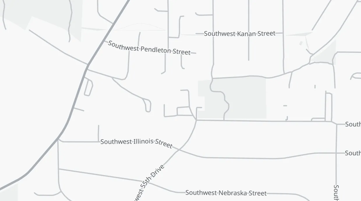 A map of the streets around Vermont Hills United Methodist Church
