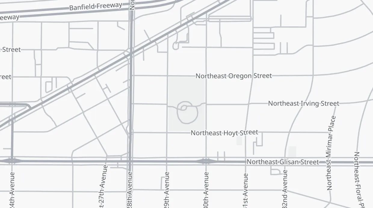 A map of the streets around Oregon Park
