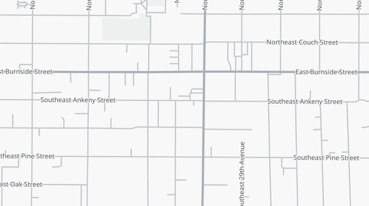 A map of the streets around 2724 SE Ankeny St