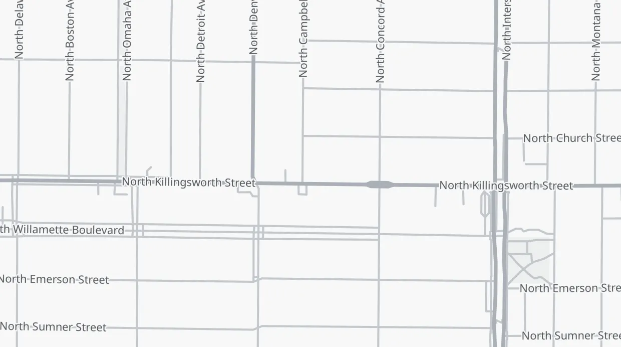 A map of the streets around The Stacks Coffeehouse