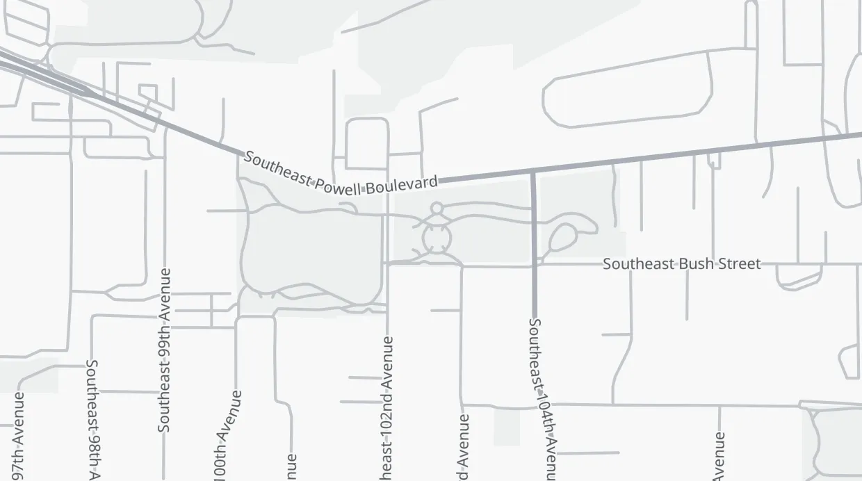 A map of the streets around Ed Benedict Park