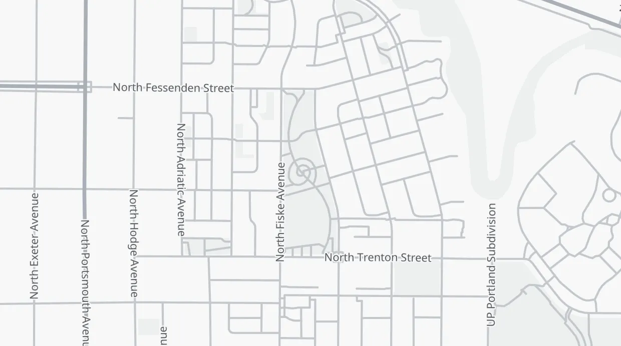 A map of the streets around McCoy Park