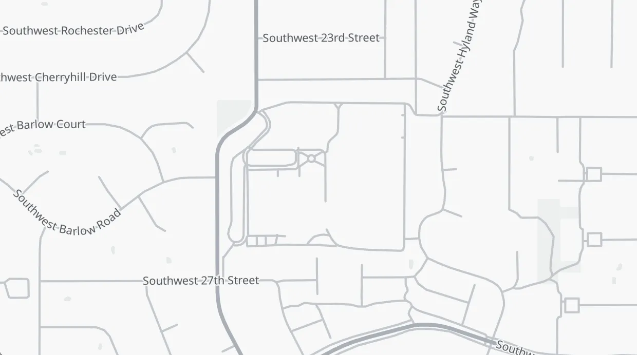 A map of the streets around Highland Park Middle School