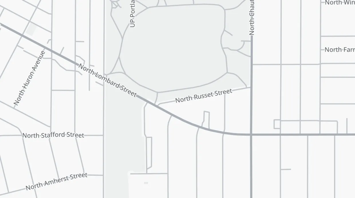 A map of the streets around Columbia Park