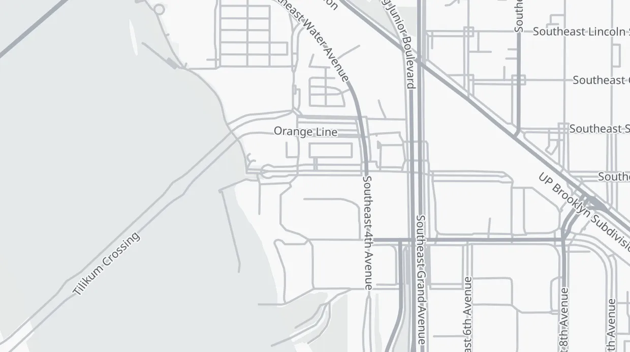 A map of the streets around 324 SE Caruthers St