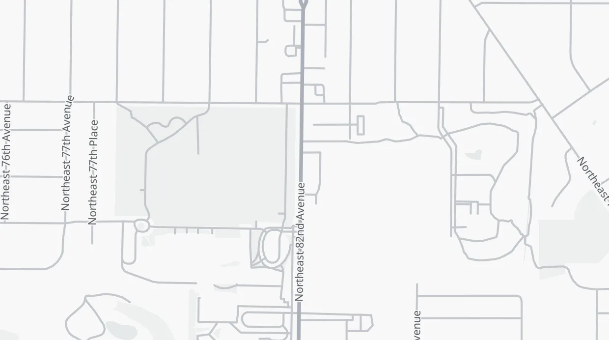 A map of the streets around 2818 NE 82nd Ave