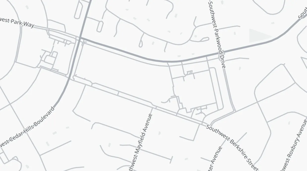 A map of the streets around Cedar Park Middle School