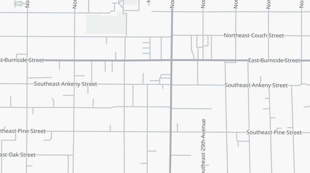 A map of the streets around 2724 SE Ankeny St