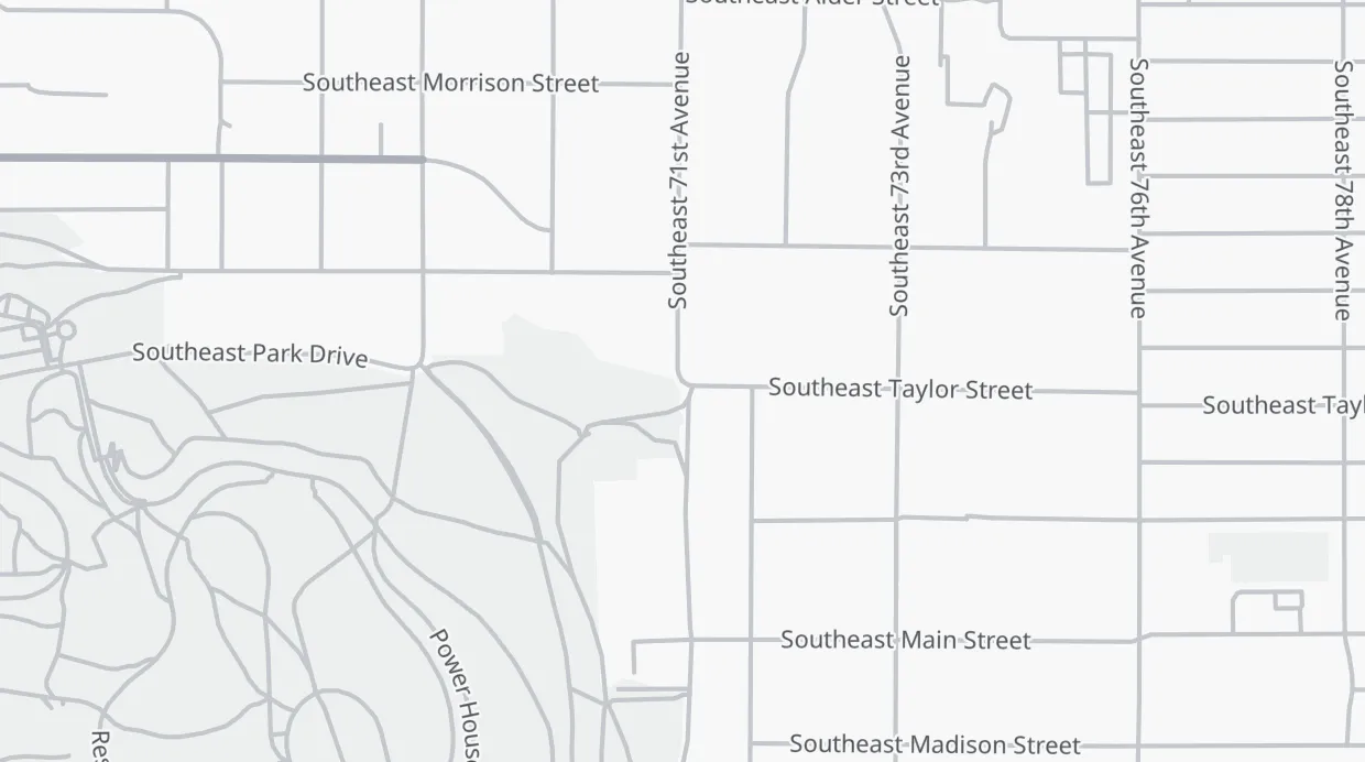A map of the streets around Mount Tabor Park