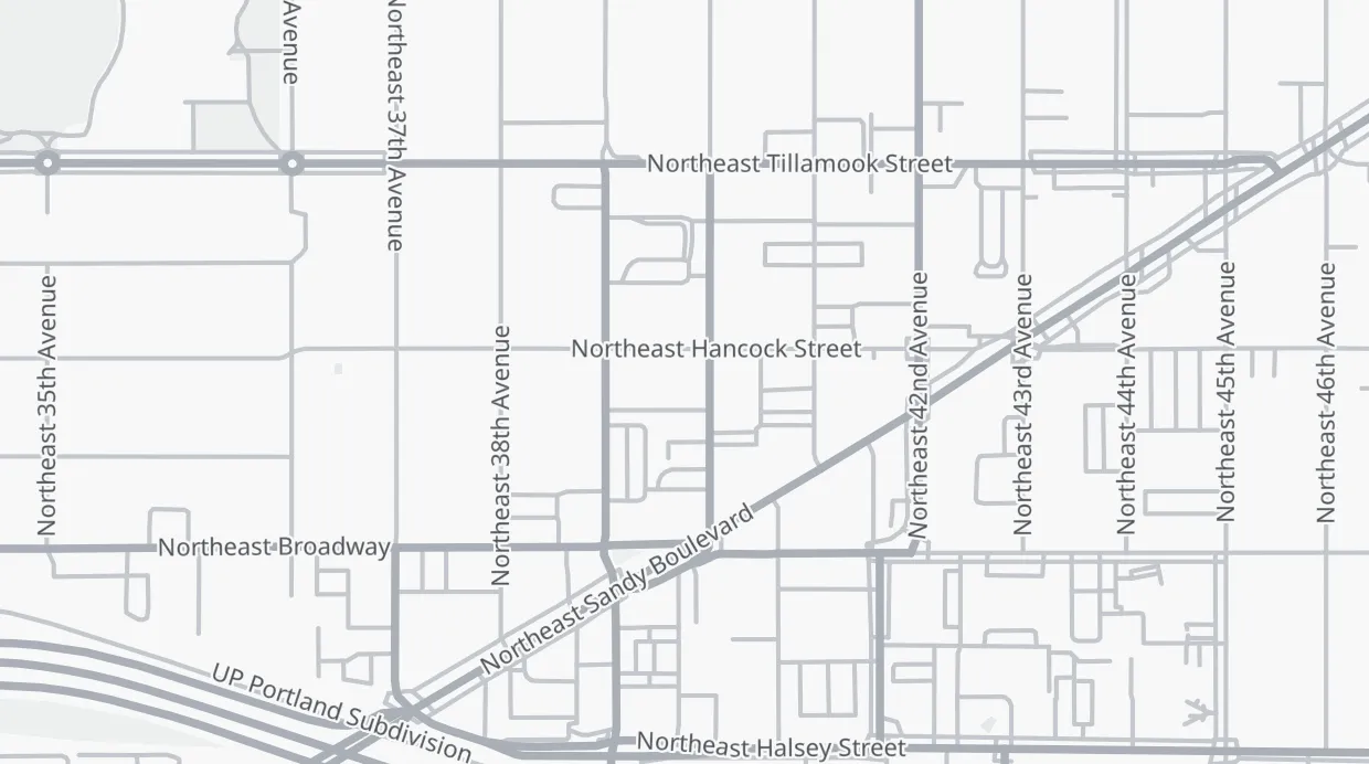 A map of the streets around Fleur De Lis