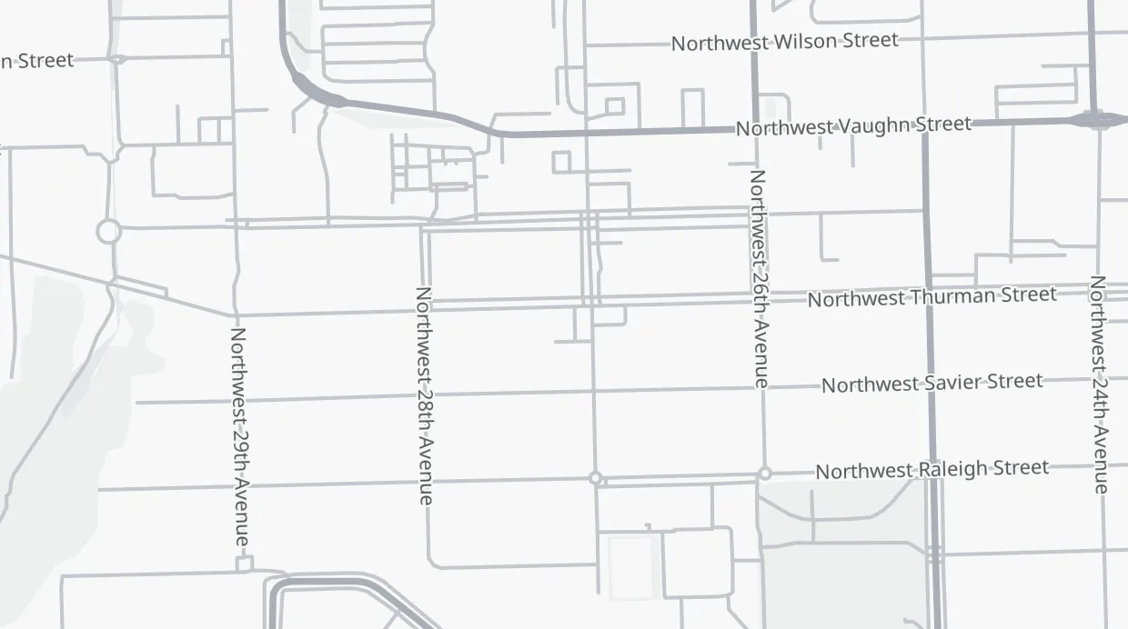 A map of the streets around Cyclepath West