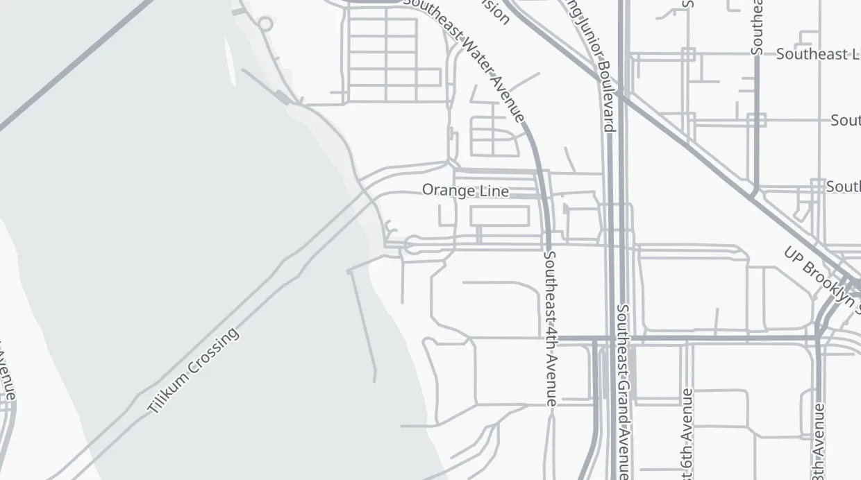 A map of the streets around 113 SE Caruthers St