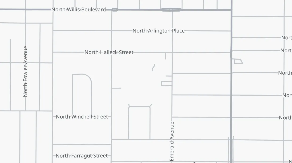 A map of the streets around Peninsula Elementary School
