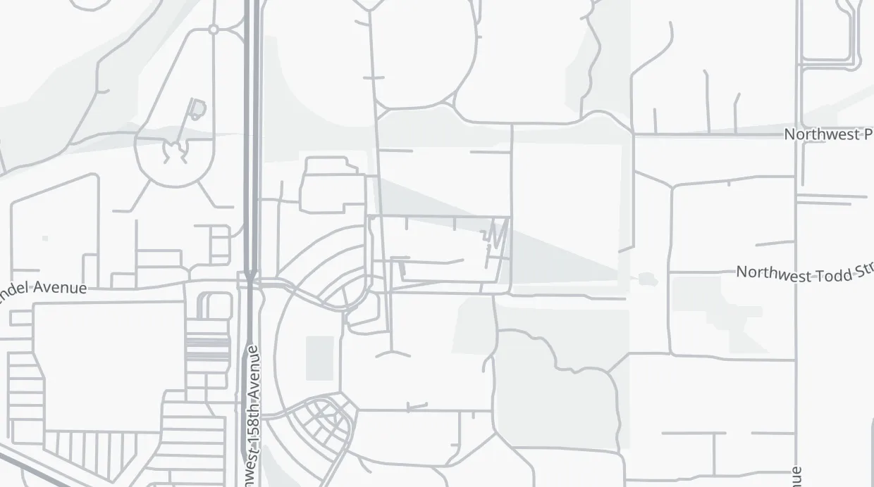A map of the streets around Tualatin Hills Athletic Center