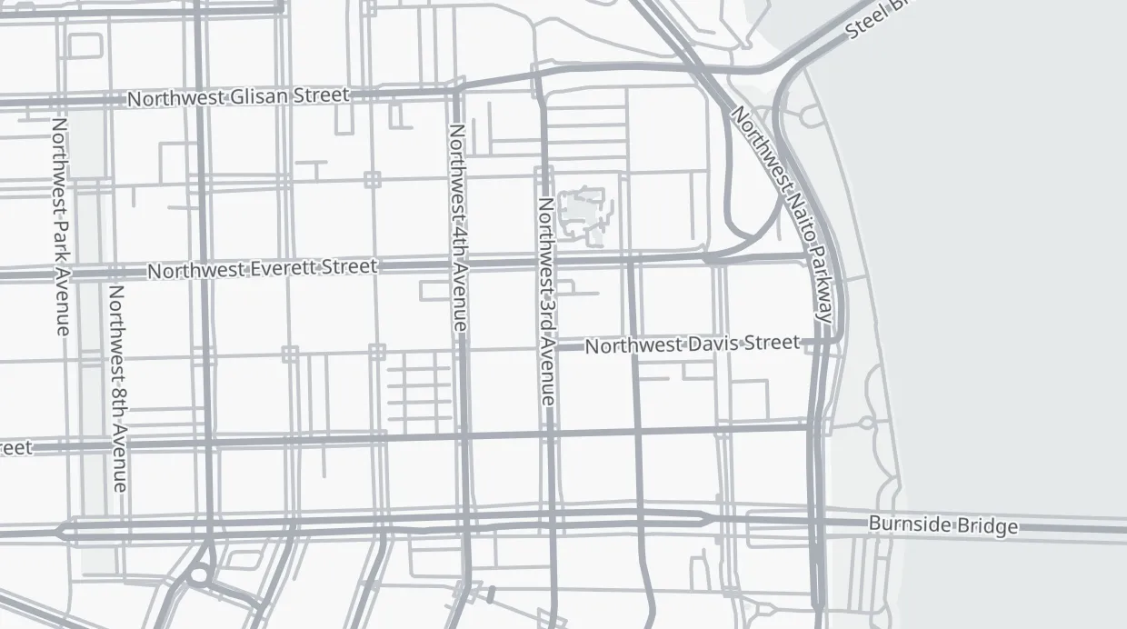 A map of the streets around Darcelle XV