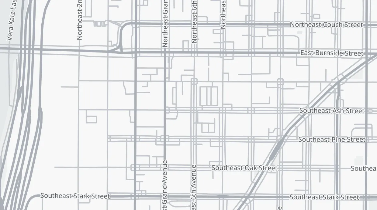A map of the streets around J&M Cafe